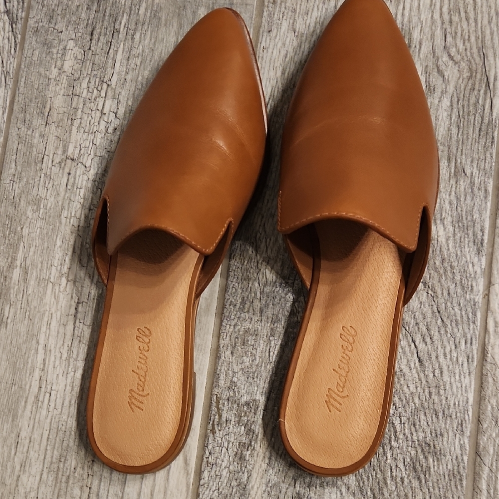 Madewell Tan Leather Mules